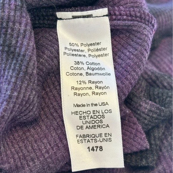 Michael Stars Black Purpler Tie Dye Marcy Cowl Neck Storm Wash Thermal Sz S NWT - Picture 9 of 13